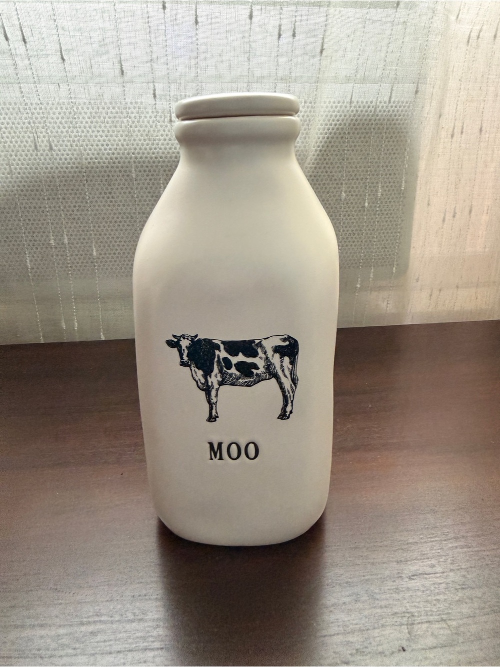 Rae Dunn Ceramic 'Moo' Farm House Milk Bottle Cow